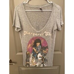 Margaret Cho v-neck gray Women’s shirt Medium Super Soft
